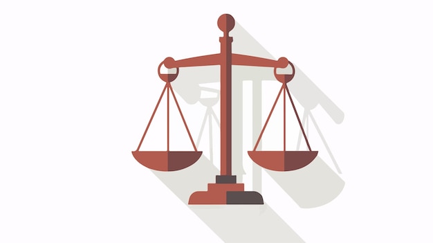 Vector scales of justice flat design long shadow icon