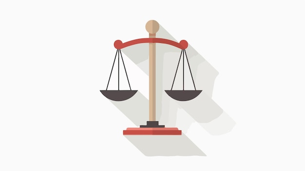 Vector scales of justice flat design long shadow icon