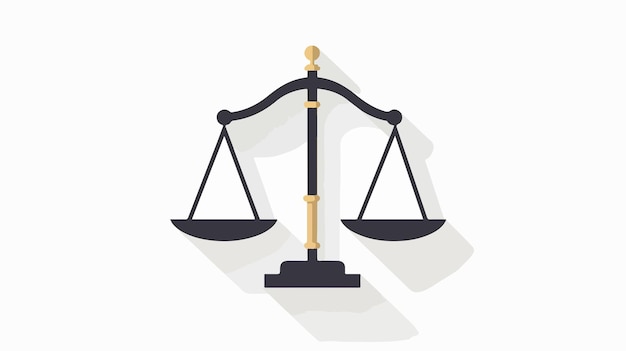 Vector scales of justice flat design long shadow icon