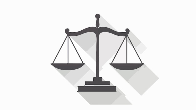 Vector scales of justice flat design long shadow icon