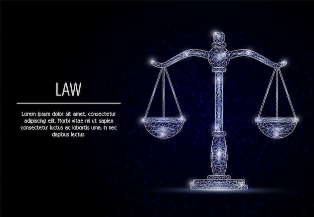 Scales of justice vector geometric polygonal background