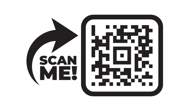 Scan me icon with QR code