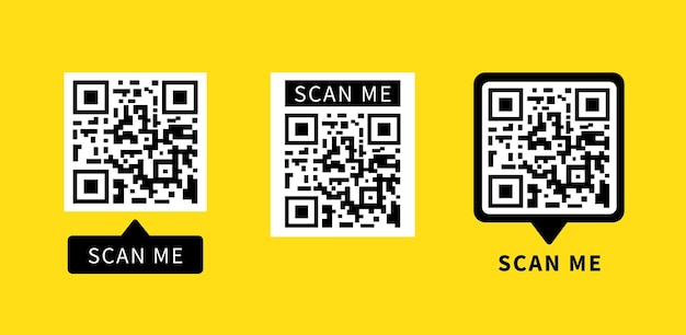 Scan me QR Code QR code sign for mobile application Vector illustration