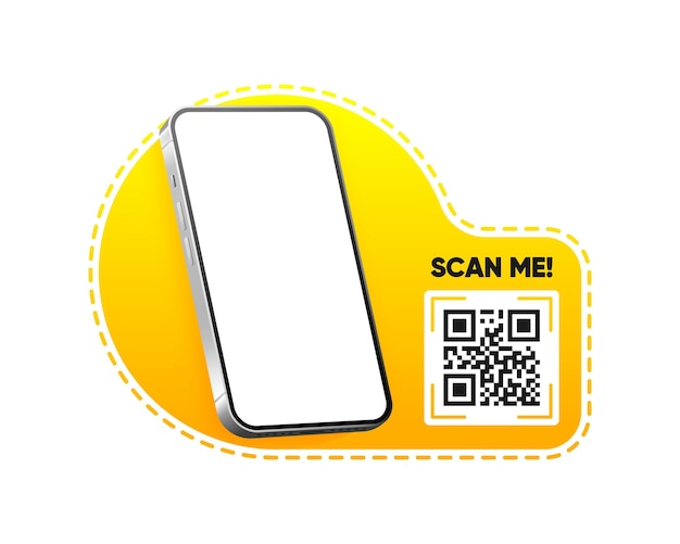 Scan Me QR code scan for smartphone Qr code sticker QR code for mobile app payment and phone Vector