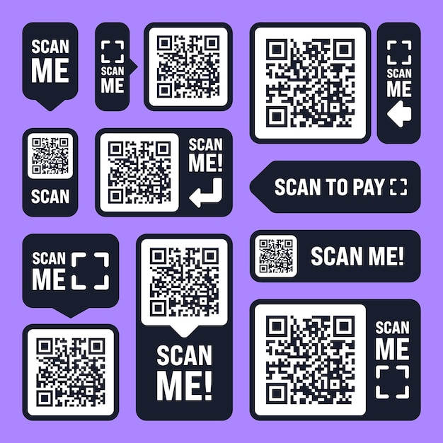 Scan me qr code sticker online payment special offer sale stickers shopping discount label or