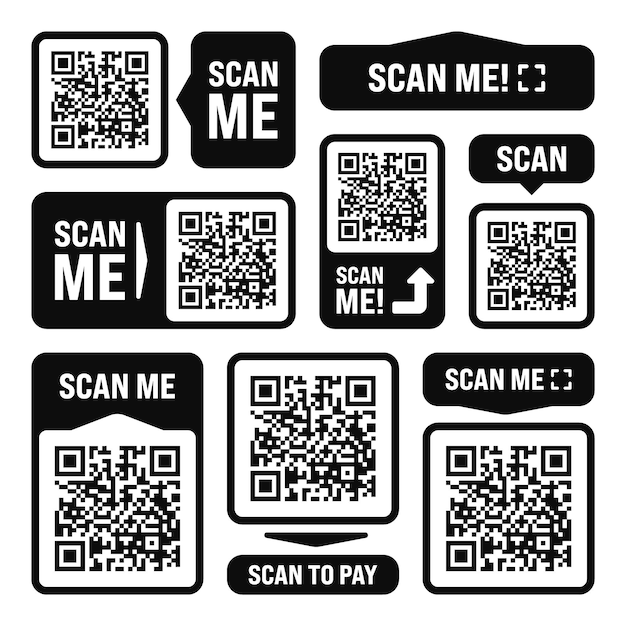 Scan me qr code sticker online payment special offer sale stickers shopping discount label or