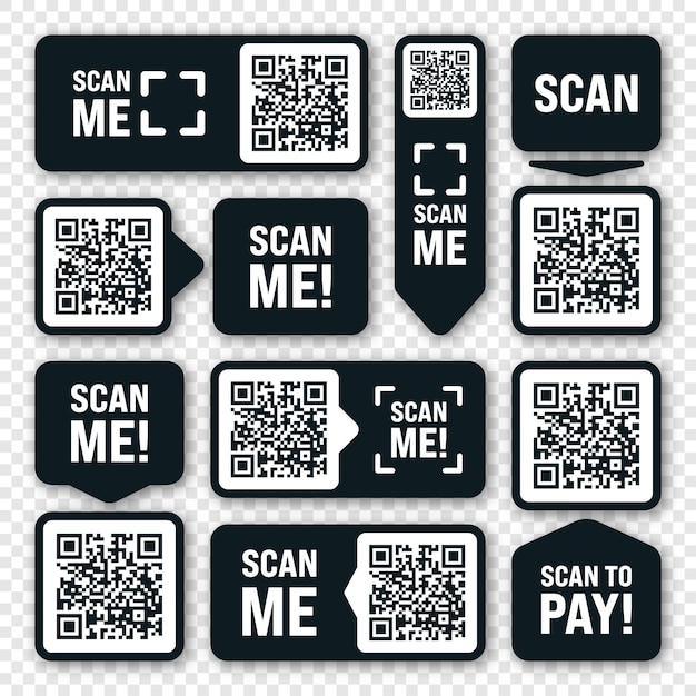 Scan me qr code sticker online payment special offer sale stickers shopping discount label or