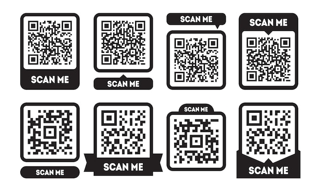 Scan me template set with QR codes