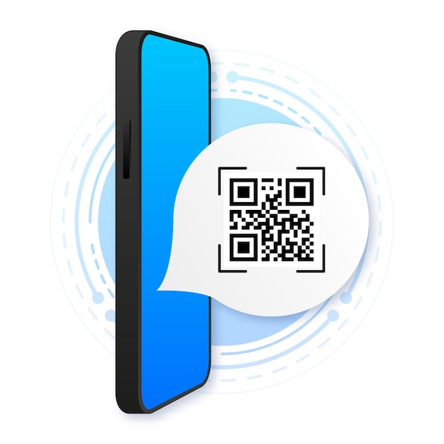 Scan QR code to Mobile Phone Electronic digital technology barcode concept Vector illustration