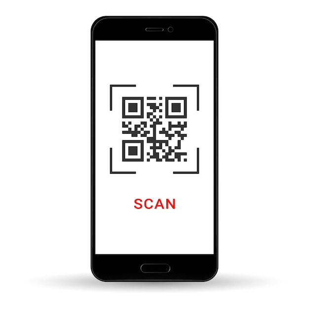 Scan QR code to Mobile Phone Electronic digital technology barcode Vector illustration