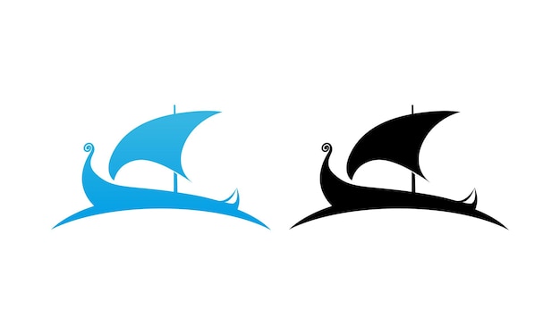 Scandinavian Drakkar Longship Vector Logo