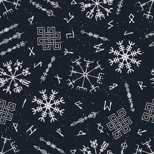 Scandinavian seamless pattern dark