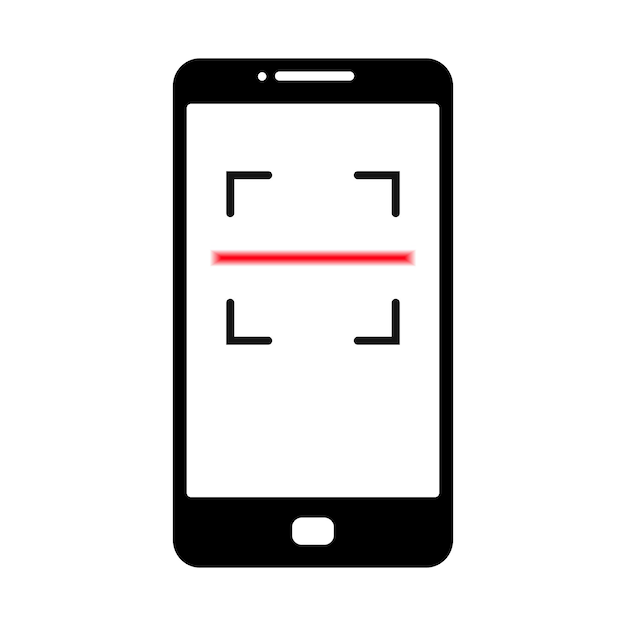 Scanning concept using phone Smartphone scan icon Vector illustration