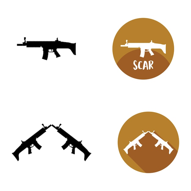 scar gun icon vector template illustration logo design