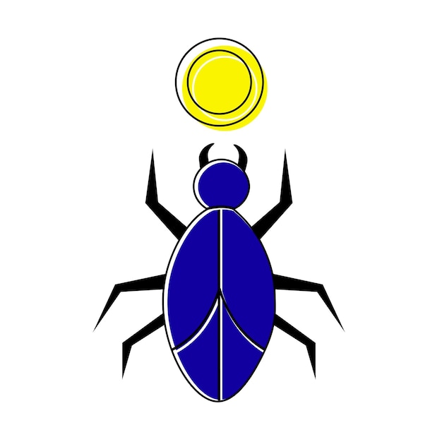 Scarab vector illustration in flat style