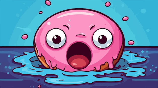 Scared Doughnut Cartoon Illustration