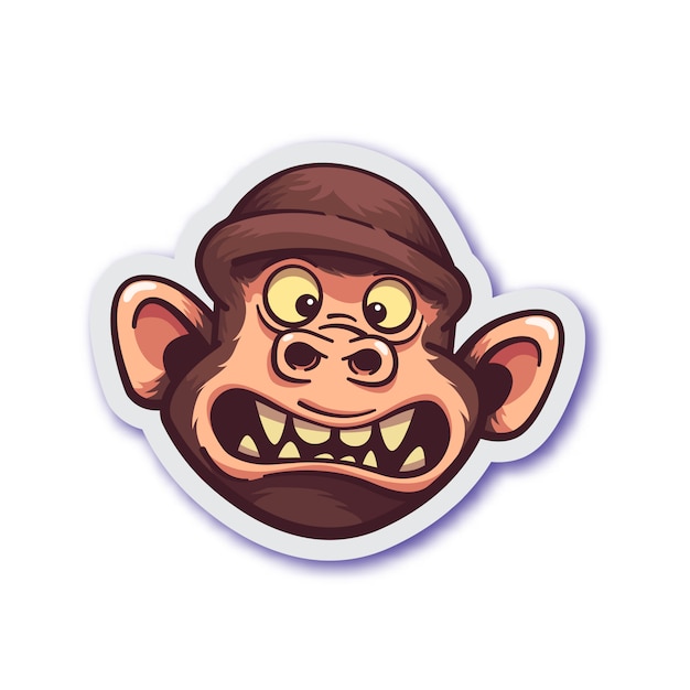 Scared monkey sticker