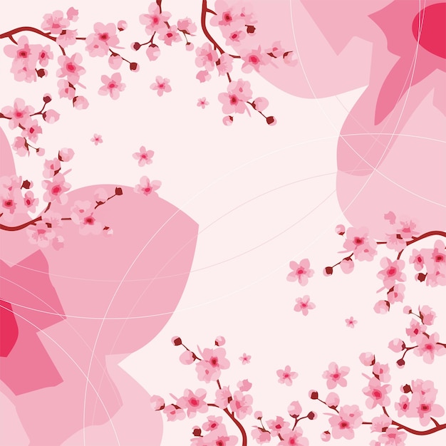 Scarf design sakura flower on pink background for print and more