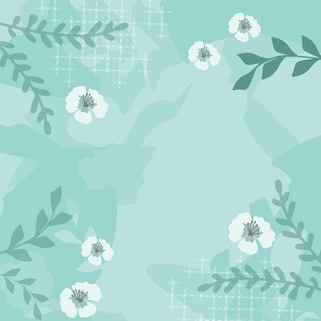 Scarf pattern design with green floral motif