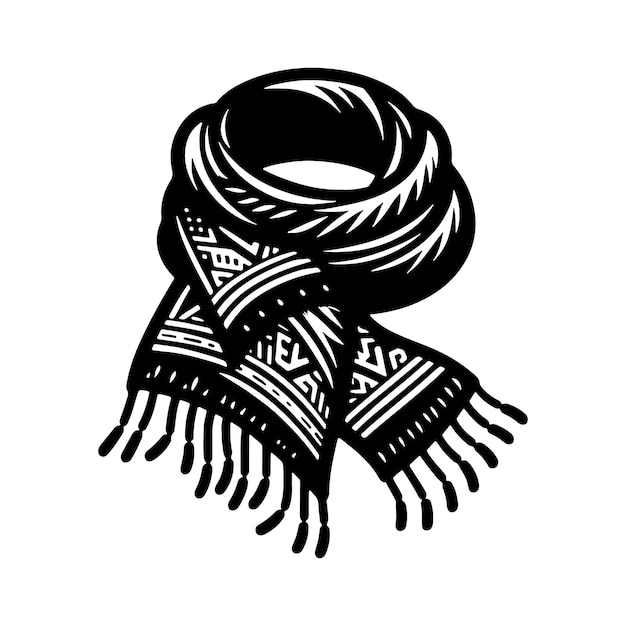 Scarf Silhouette Vector Illustration