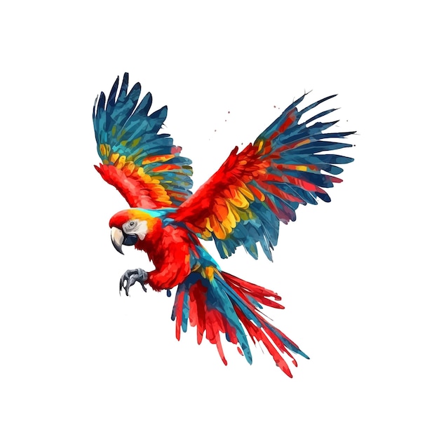 Scarlet Macaw watercolor paint