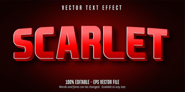 Scarlet text, red color editable text effect