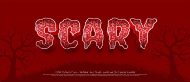 Scary 3d text editable style horror effect template