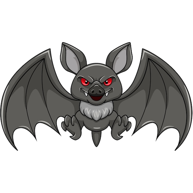 Scary bat flying mascot character