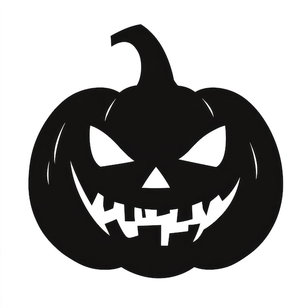 Scary carving pumpkins jackolantern vector silhouette black