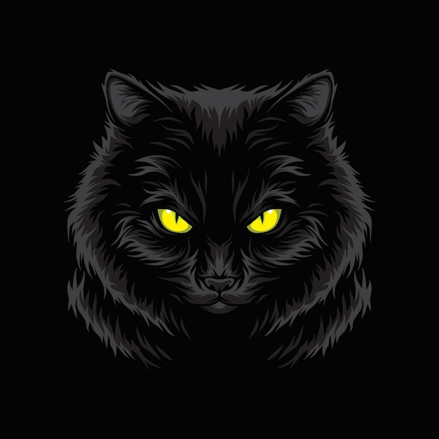 Scary cat face illustration vector