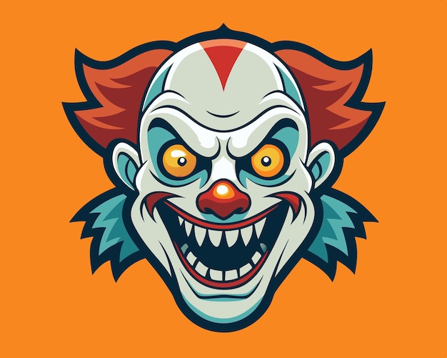 Scary clown face vector illustration