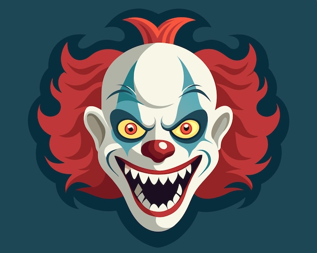 Scary clown face vector illustration