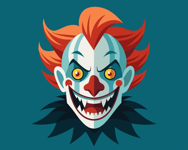 Scary clown face vector illustration