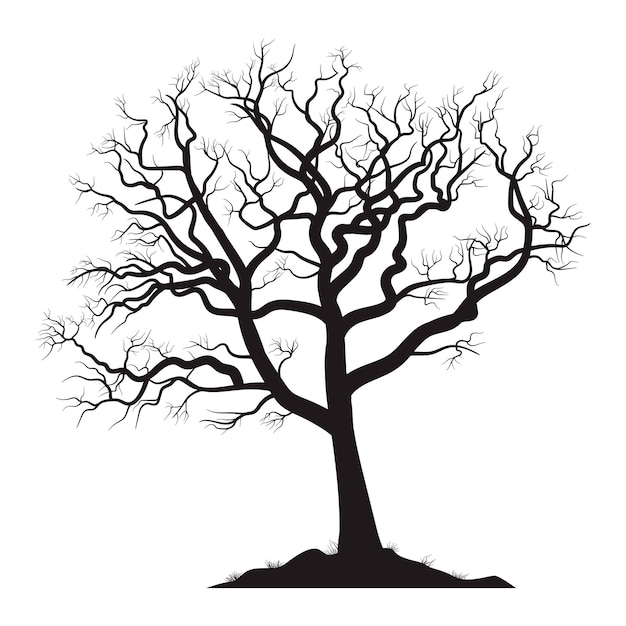 Scary dead tree silhouette image