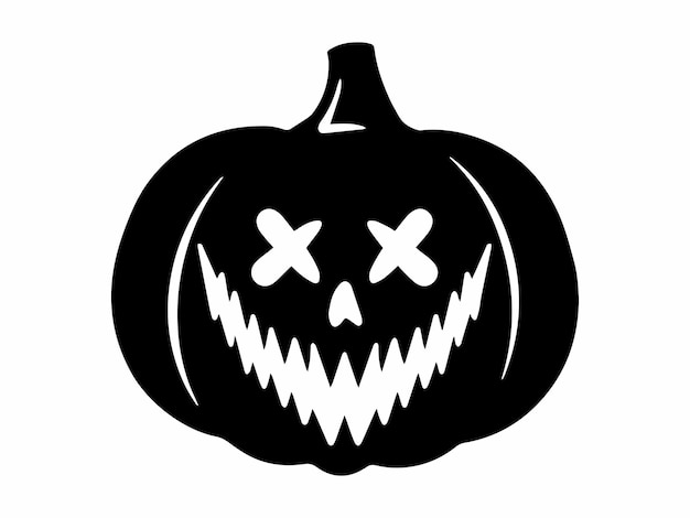 Scary Face Pumpkin Halloween Illustration