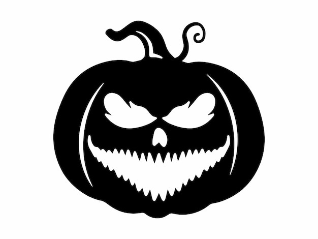 Scary Face Pumpkin Halloween Illustration