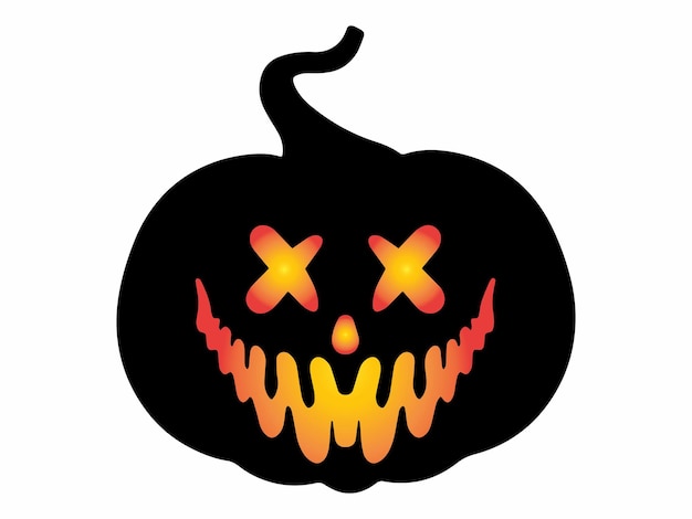 Scary Face Pumpkin Halloween Illustration