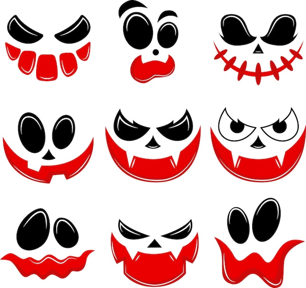 Scary Face or Spooky Halloween Mask Design Collection