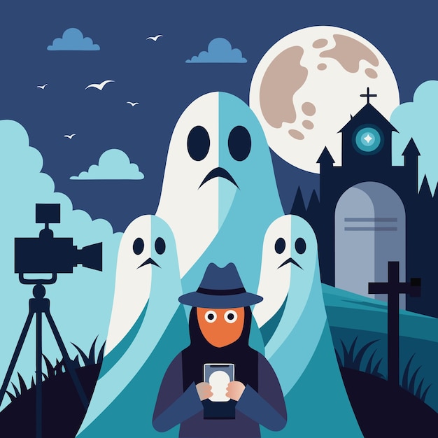 Vector scary ghosts