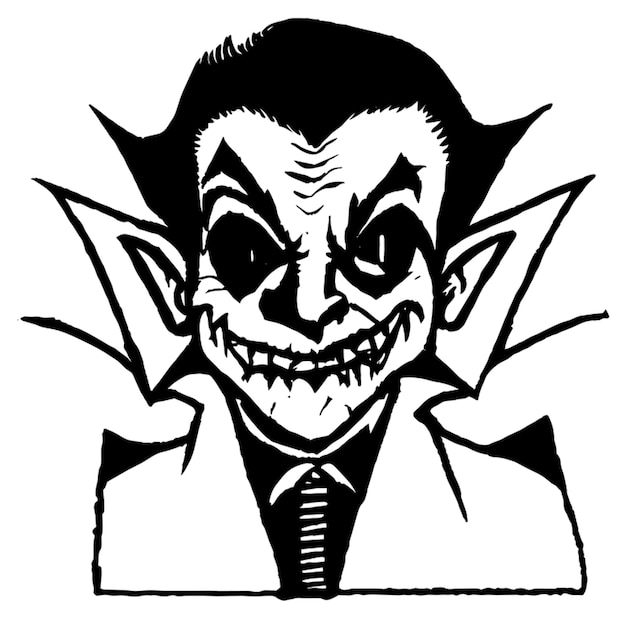 scary halloween clipart extremely detailed scary dracula vector illustration linocut