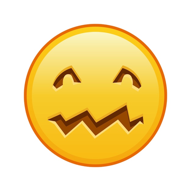 Scary halloween face Large size of yellow emoji smile