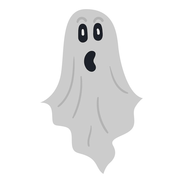 Scary Halloween flying ghost vector illustration