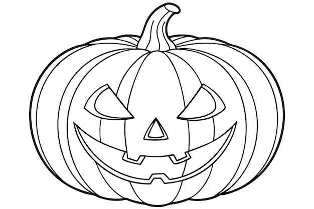 Scary Halloween JackoLantern Drawing for Coloring