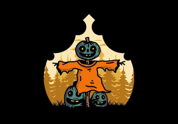 Scary halloween pumpkin illustration design