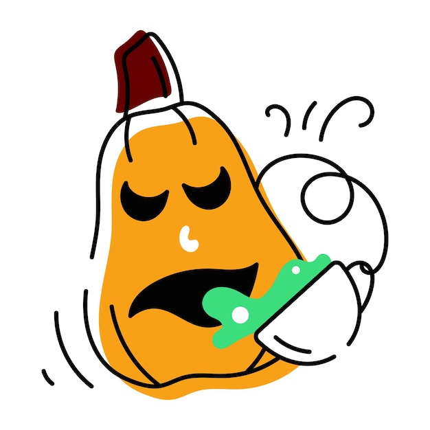 Scary Halloween Pumpkins Doodle Icon