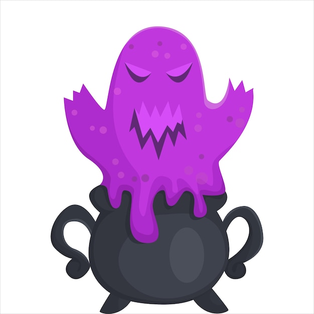 Scary Halloween Slime Character Design Illustration