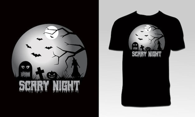 Scary Night T Shirt Design