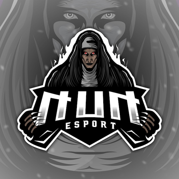 Scary NUN logo mascot for gaming esports