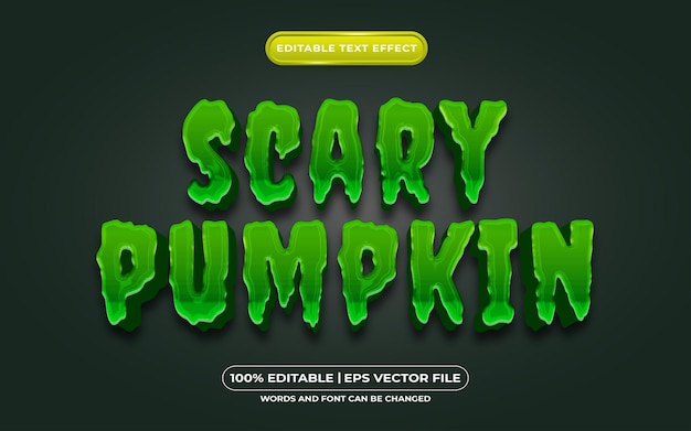 Scary pumpkin editable text style effect suitable for halloween event theme