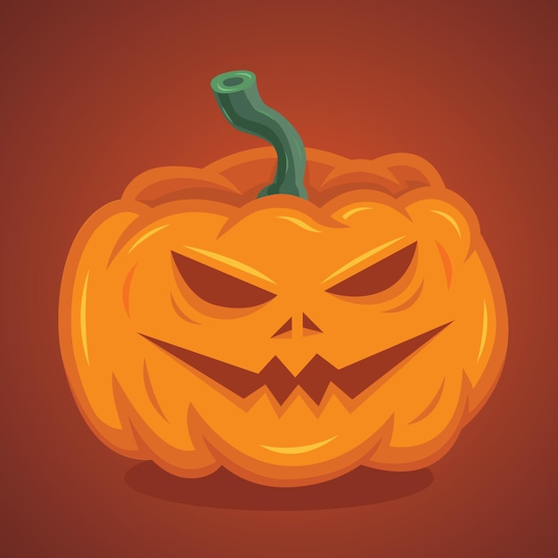 Scary Pumpkin Halloween Trick Or Treat Vector Illustration Jack O Lantern